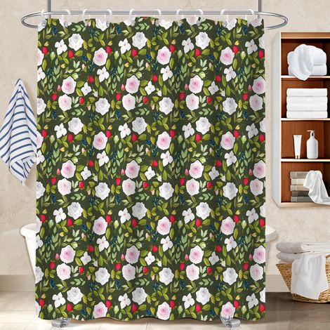 Rideau polyester pour douche 180x180 naturel voile de douche pour salle de bain d’amis (1/5)