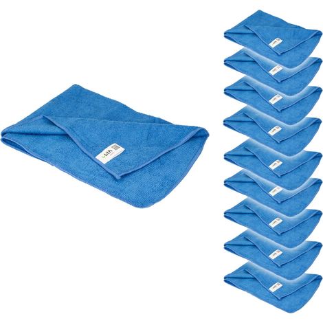 ULITH Clean-Profi Microfasertuch (10 Stück), 40 x 40 cm, Blau, 300 GSM, Robust, Langlebig, mit hoher Wasseraufnahme (1/3)