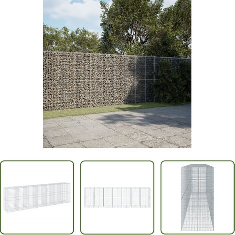 Aménagement extérieur -  Panier gabion avec couvercle 700x100x200 cm fer galvanisé (1/5)