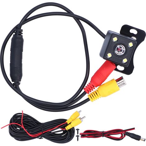 Caméra de recul de voiture 140 ° externe 4 LED HD plaque d'immatriculation de nuit montée universelle pour 12V (1/5)