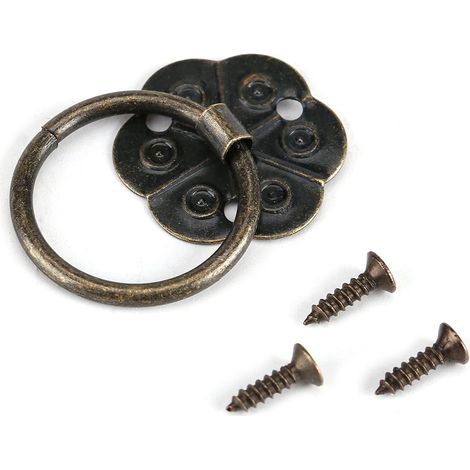 20 Stück Metallringgriffe, Vintage-Eisenmöbelgriffe Schubladen Schrank Kleiderschrank Büro Kommode Türringgriffe Beschläge mit Schrauben Heimdekoration (A). (1/5)