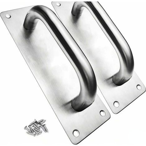 2 Pcs Poignée Porte Coulissante, Robuste Poignee de Porte Exterieur en Acier Inoxydable pour Portes de Grange Porte Coupe-Feu Porte Toilette Abri de Jardin et Garage (1/5)