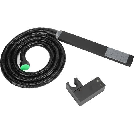 Ensemble de robinetterie de baignoire réglable G1/2 eau chaude/eau froide avec douchette, fixation murale et bec cascade, pour la maison ou l'hôtel, noir (1/5)