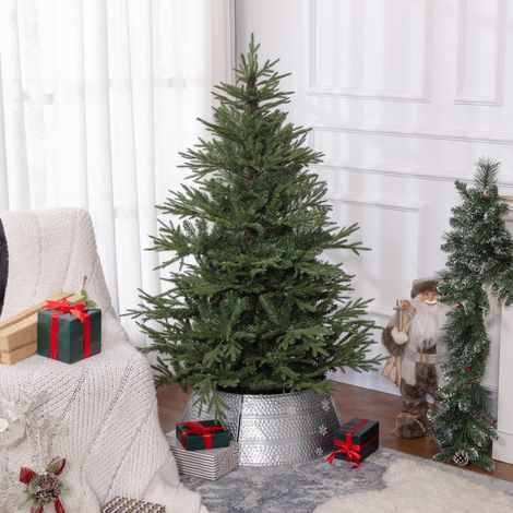 Árbol de Navidad de 150 cm, aspecto realista, montaje rápido, incluye soporte, plástico ignífugo. (1/5)