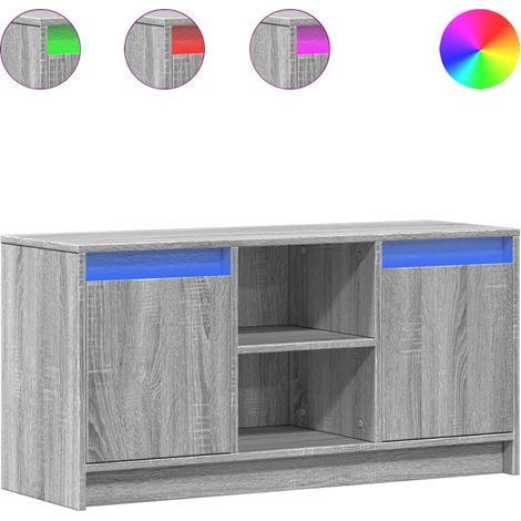 Maison Exclusive - TV-Schrank mit LED-Beleuchtung Grau Sonoma 100