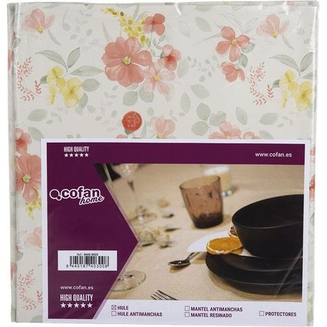 Hule con diseño moderno de flores grandes 140x180cm fabricado en PVC y polipropileno (1/4)