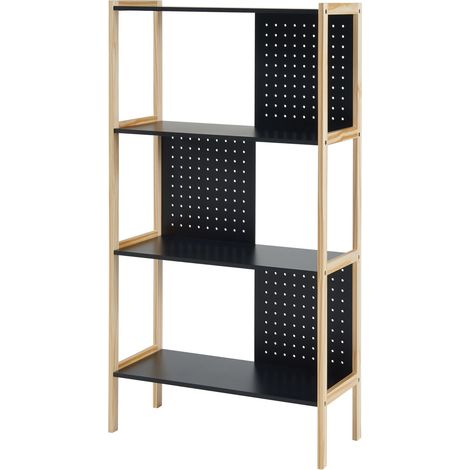 Libreria autoportante in MDF a 3 ripiani 120 x 63 x 28 cm nera 030008982