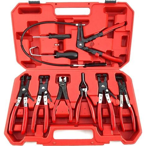 Rosvola Pince pour colliers de serrage Tuyaux Set Pince à colliers Durits 9 pcs. Outil Automobile (1/5)