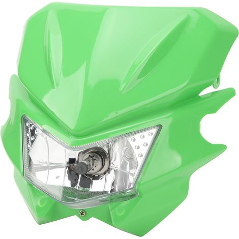 Phare avant de moto H4 avec LED étanche et feux de jour (DRL) pour KLX 110 125 150 230 250 300 450R CRF WRF DC12V Vert (1/5)