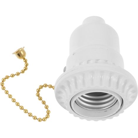Douille de Lampe Blanche en Bakélite Tirette Angle Réglable et Forte Capacité de Charge Socle Pratique pour Lampe de Bureau (1/5)