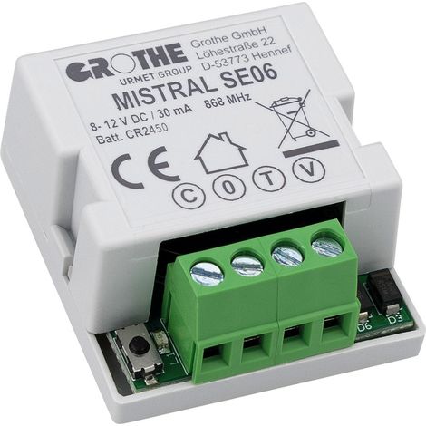 Grothe MISTRAL SE06 Trasmettitore radio, 868MHz, portata 150m, 43443
