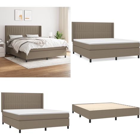 Boxspringbett mit Matratze Taupe 160x200 cm Stoff - Boxspringbett - Doppelbett - Lattenrost - Bettrahmen - Schlafsystem - Home & Living (1/5)