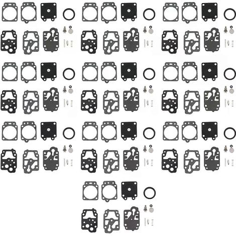 Kit de 10 joints et aiguilles de réparation de carburateur pour débroussailleuse Walbro K20-WYJ, Echo, Husqvarna, Toro, Ryobi, Honda et Homelite.