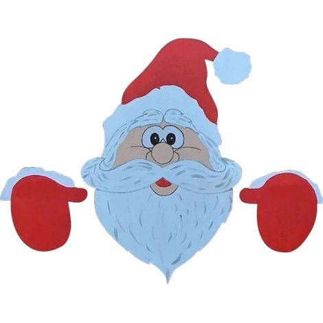 Decoración festiva para vallas exteriores con Papá Noel para jardín, patio y terraza. (1/5)