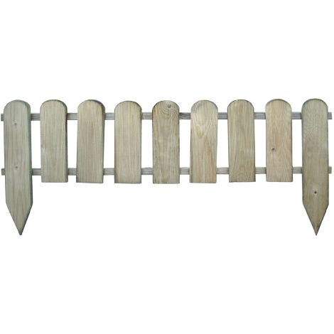 Cloture anglaise I en bois de pin impre'gne' 110x3,2x28 / 45 cm adapte' aux plates-bandes jardins espaces verts