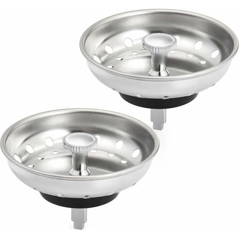 Bouchon Evier Cuisine Inox- Filtre Evier Cuisine Universel (Dia: 80MM), Bonde Evier avec 18 Fentes, Grille Evier Cuisine Antiblocage, Panier pour Evier Inox Vidange Rapide