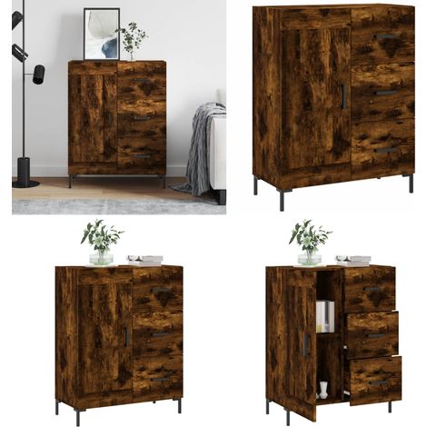 Sideboard Räuchereiche 69,5x34x90 cm Holzwerkstoff - Schreibtisch - Wohnzimmermöbel - Sideboard - Regal - Holzmöbel - Home & Living (1/5)