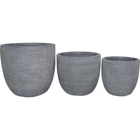 Set 3 Vasi Calla 1 in Fibra di argilla Grigio (1/3)