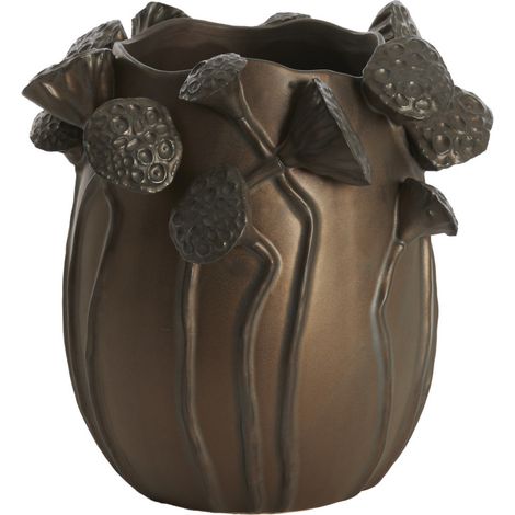 Vaso de cerámica Light & Living LAVCI mate marrón oscuro –