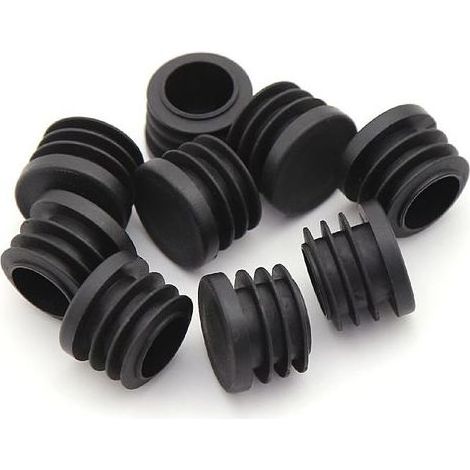 Tappi terminali rotondi in plastica, 20 pezzi, tappi terminali neri per tubi, piedini per sedie, gambe per mobili, inserti copritubo, 25 mm (1/4)