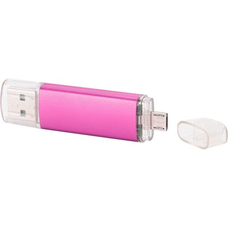 Clé USB 2 en 1 OTG, disque U haute capacité, stockage de données externe, rouge rose, 64 Go