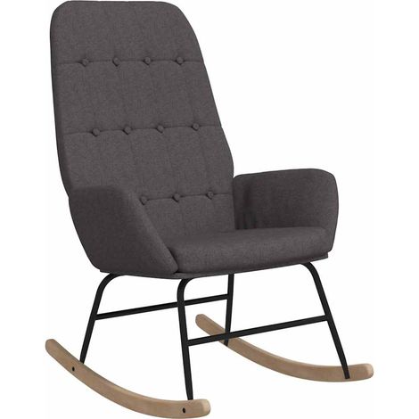 vidaXL Silla mecedora de tela gris oscuro (1/2)