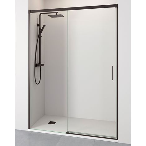 BATHME NIXON Mampara Frontal Ducha Fijo+Corredera Negro - Medida: 95-99 cms - ref: YA11100100 (1/5)