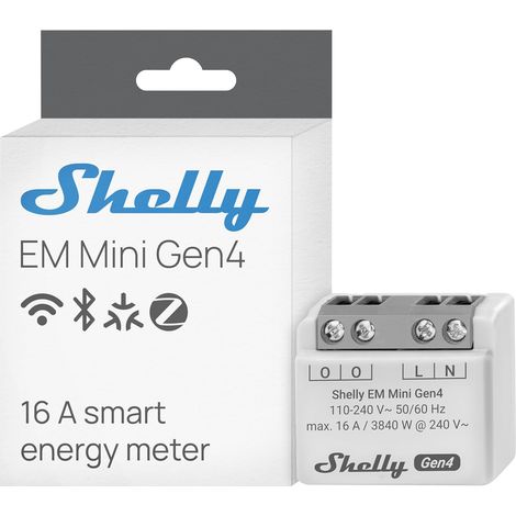 SHELLY - Shelly EM Mini Gen4 - mini misuratore di consumi da incasso 16A (1/5)