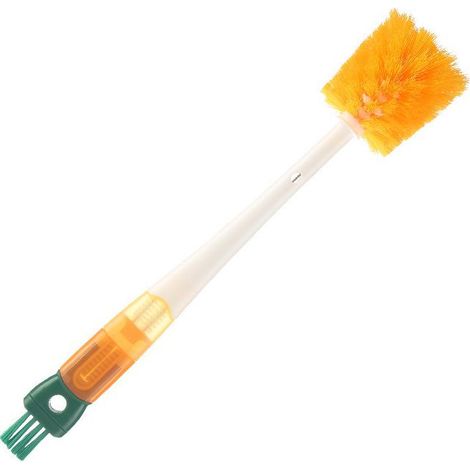 Spazzola multifunzionale per la pulizia di bottiglie d'acqua, spazzole per la pulizia di bottiglie, bicchieri di vetro, spazzole di precisione per piccoli spazi, bottiglie e bicchieri di vetro (aranci (1/5)