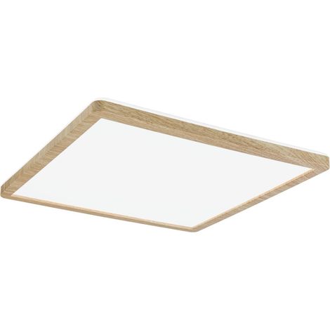 Paulmann LED Deckenleuchte Atria Shine Backlight Holzoptik eckig 29,3 x 29,3 cm Deckenlampen