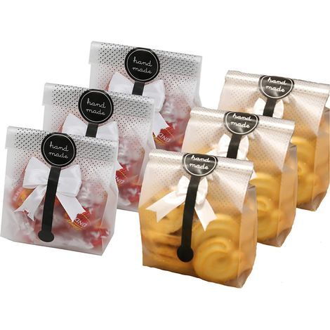 Sachets transparents à nouer pour gâteaux - 150 unités pour pâtisseries, chocolats, bonbons et en-cas (1/5)