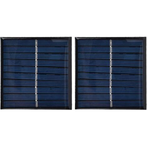 Lot de 2 mini panneaux solaires portables, cellules encapsulées, époxy, flexibles, à monter soi-même, 0,7 W, 5 V, 0 à 140 mA (1/4)