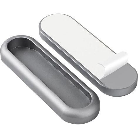 5er-Packung 10 cm lange, graue Scheunentürgriffe mit Klebefläche, Fenstergriffe, moderne selbstklebende Schrank- und Schubladengriffe, Schiebegriffe (1/4)