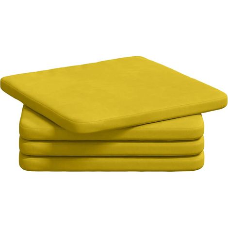 Maison Exclusive - Sitzkissen 4 pcs Gelb 40 x 40 x 3 cm Samt