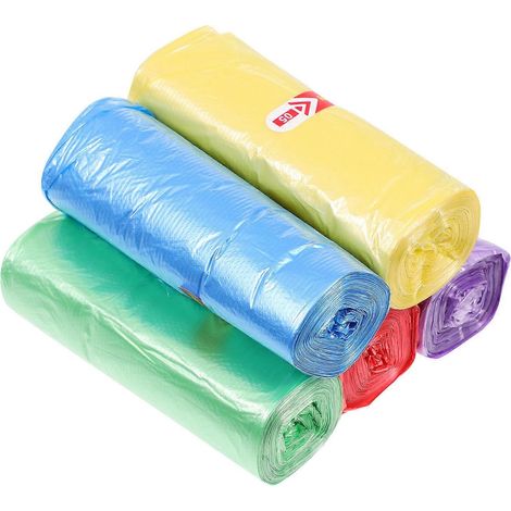 Sacs poubelle jetables pour la maison, lot de 125 pièces colorées (1/5)