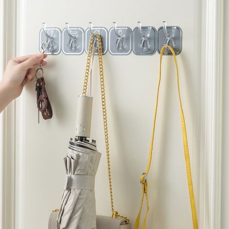 Crochets de suspension minimalistes et luxueux en acrylique, crochets sans perçage pour la cuisine et la salle de bain, crochets de porte multifonctionnels et recoupables (1/5)