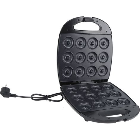 Machine à mini-donuts avec température réglable, double face chauffante, permet de réaliser 12 donuts, nettoyage facile, prise 220 V européenne (1/5)