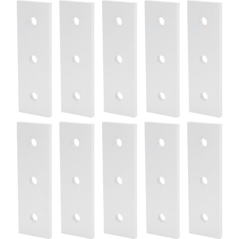 Lot de 10 plaques de jonction plates en aluminium, droites et faciles à réparer, 4040-3 trous (1/5)