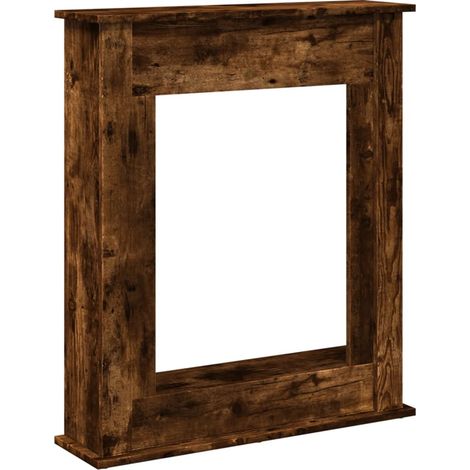 Cadre de cheminée chêne fumé 75x20x87,5 cm bois d'ingénierie