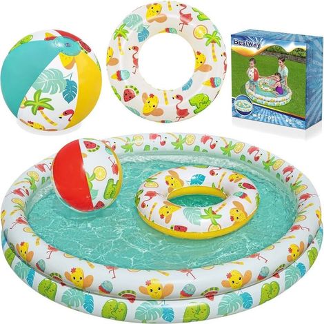 Piscine enfant 3en1 122 x 20 cm cercle balle bestway 51124 (1/5)