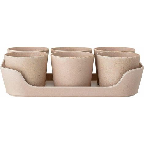 Bloomingville Set di 6 Vasi di Fiori Naturale 7 cm