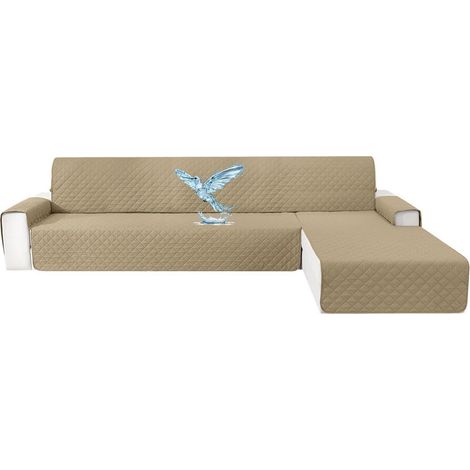 L-Form Ecksofa Überwurf wasserdicht, 2-Sitzer, Khaki, rutschfest, waschbar (1/5)
