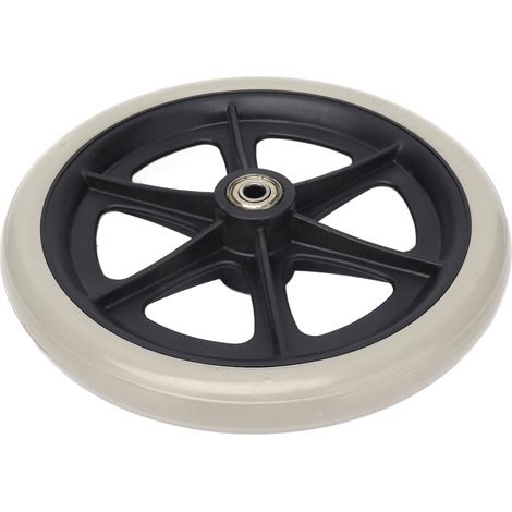 Roue de déambulateur 8 pouces en polyuréthane antidérapante avec roulement à billes grise pour fauteuil roulant