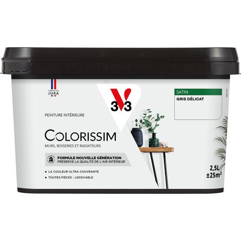 Peinture murale intérieure Colorissim® V33 Gris délicat Satin 2,5L