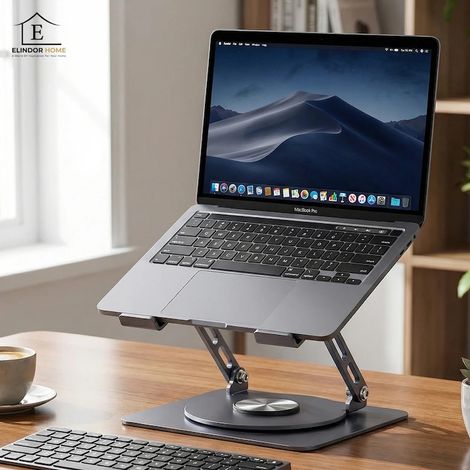 Supporto per laptop e tablet, tavolino ergonomico regolabile e portatile, supporto universale con base girevole a 360°, antiscivolo, compatibile con schermi da 10 a 15,5 pollici, ideale per ufficio, c (1/5)