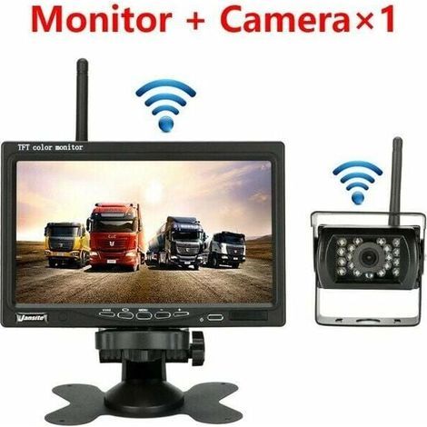 Camera de recul sans fil pour vehicule moniteur LCD de 7 pouces pour camion, Bus, RV, remorque, excavateur 12V-24V Etanche IP67 Angle 120�� (1/4)