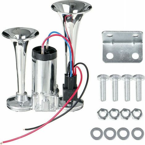 Bocina eléctrica para coche de 150 dB, altavoz fuerte de doble trompeta, bocina eléctrica de aire de 12 V con relé para coche, barco, camión (1/5)