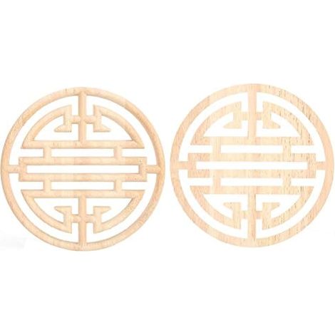 Autocollant bois sculpté, applique chinoise en bois, ornement meuble, décoration pour armoires murales et miroirs (1/5)