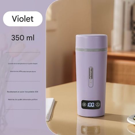 Portable Car Electric Kettle 350ml 304 Stainless Steel Auto Shut-off Anti-Dry Burning Temperature Control Travel Electric Water Cup 220V (1/5)
