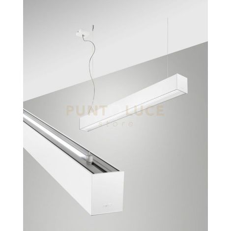 TURNER SOSPENSIONE A DOPPIA EMISSIONE BIANCA 29W+15W 4000K 3570+1440LM PRISMATIC 100CM